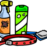 A cartoon of grooming supplies and tools