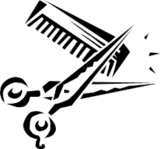 cartoon image of a comb and scissor
